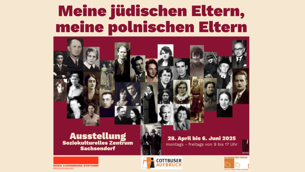 Sharepic zu Ausstellung mit einem Bild der geretteten Kinder als Erwachsene