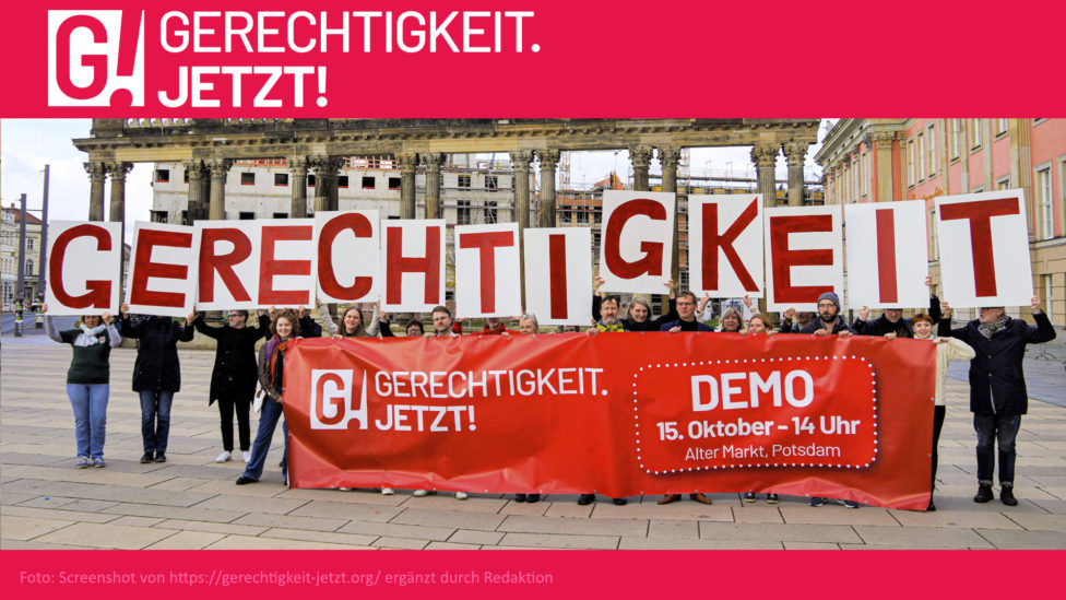 Demo des Bündnisses „Gerechtigkeit jetzt" vom 15. Oktober 2024.