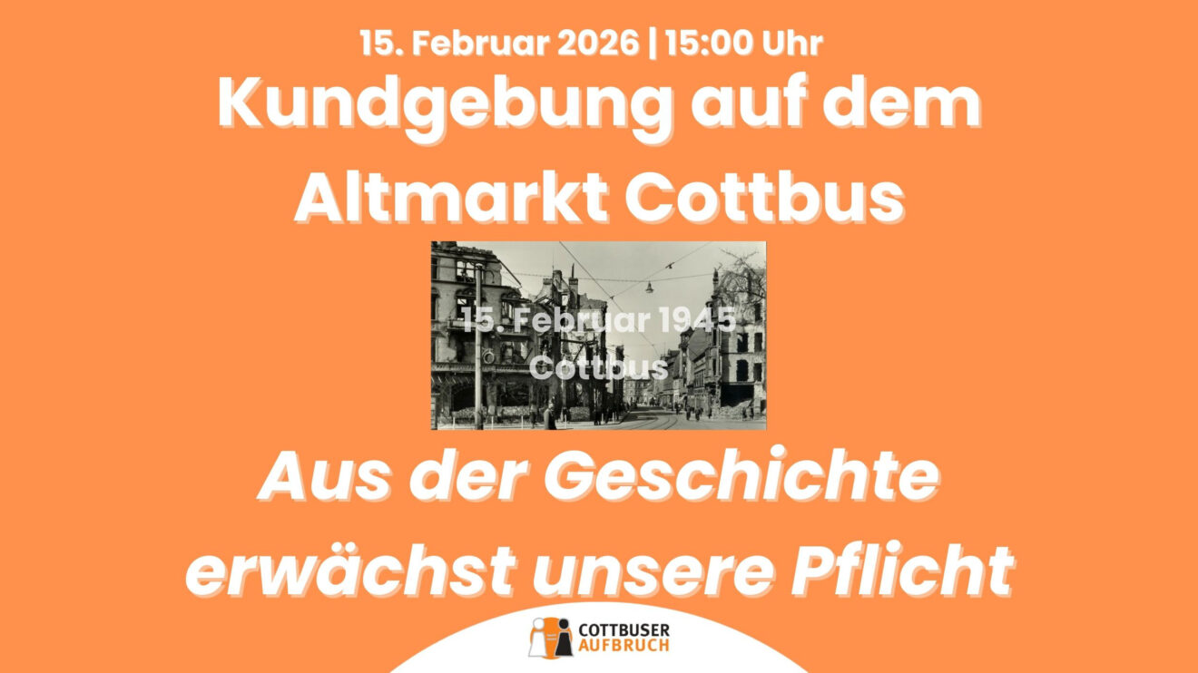 Sharepic zur Kundgebung:"Aus der Geschichte erwächst unsere Pflicht"