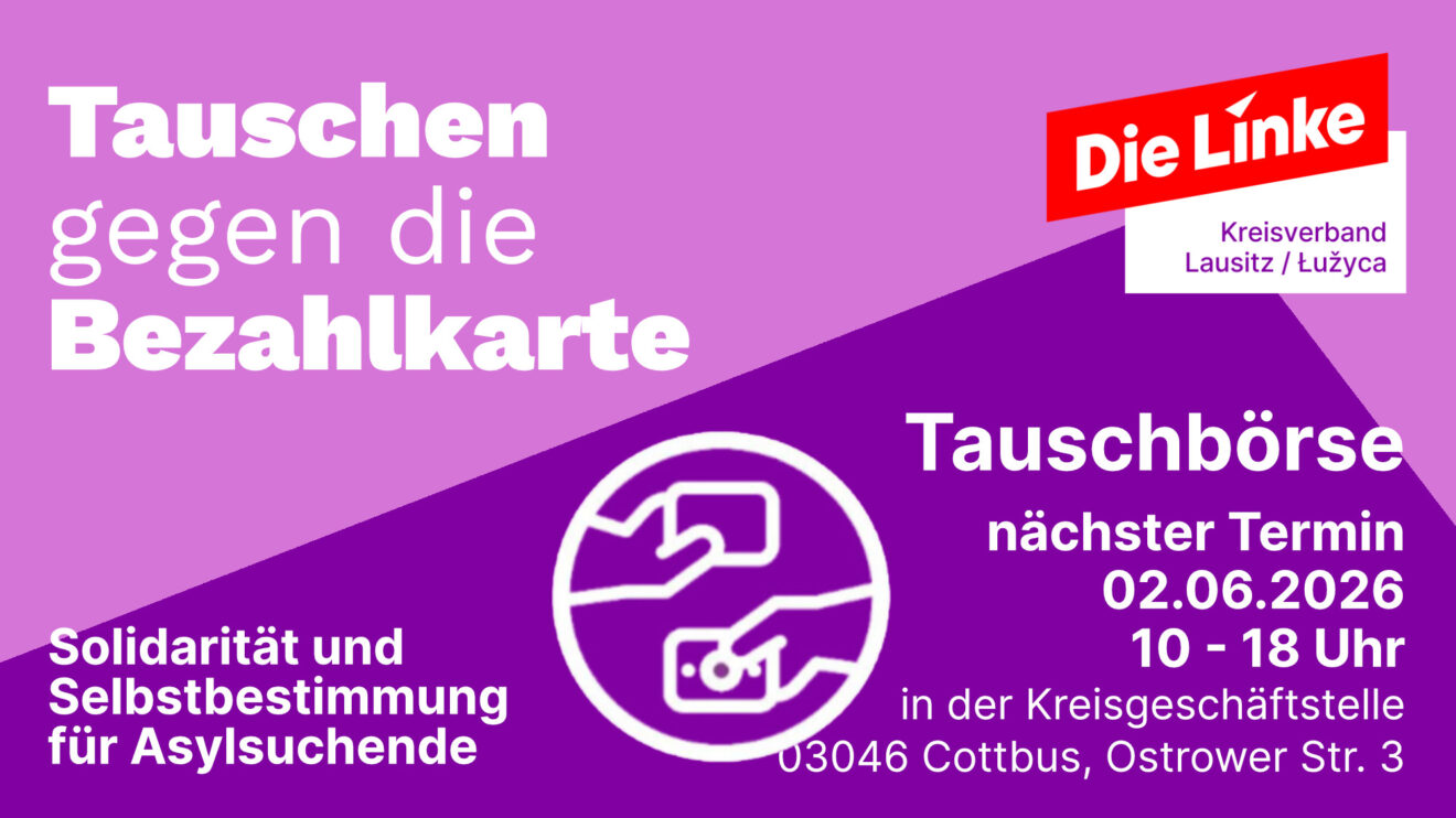 Nächste Tauschaktion des Netzwerkes "Nein zur Bezahlkarte" am 02.06.26 von 10 - 18 Uhr