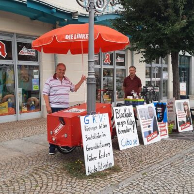 Infostand der Spremberger Linken im Juni 2026