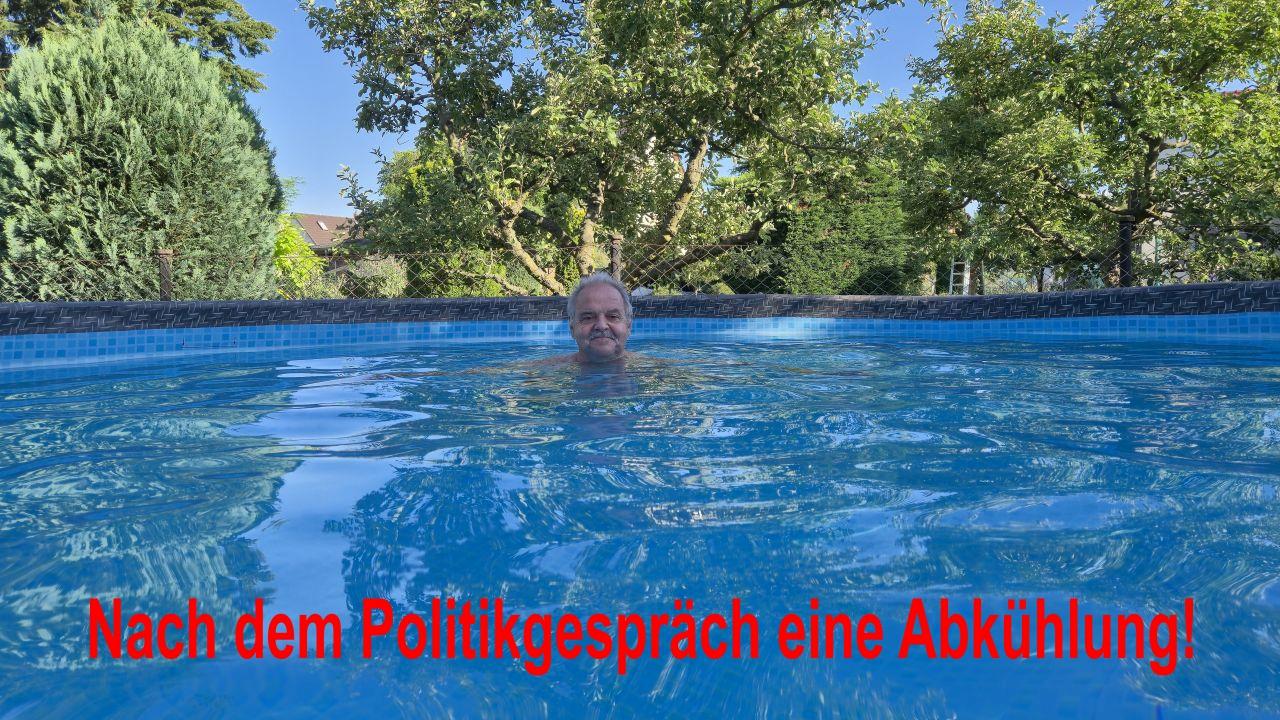 Symbolbild für ein abkühlendes Bad im Badepool nach der Veranstaltung "Politkgespräch zum Mitreden!"