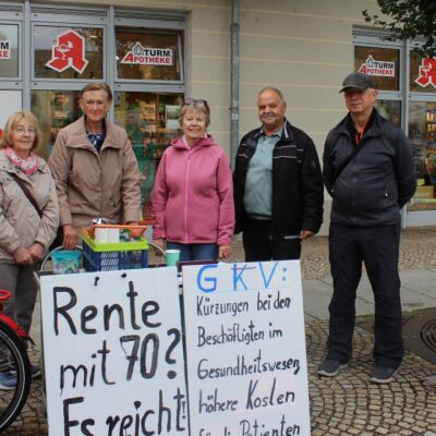 Infostand der Spremberger Linken am 23.07.2026, am Marktplatz