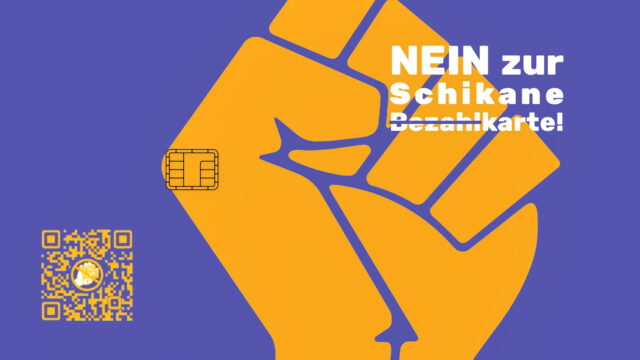 Sharepic zu "Nein zur Schikanekarte"