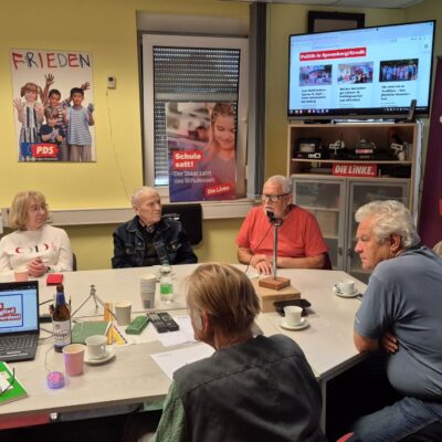 Foto von der Gesprächsrunde am 25.09.2026 bei den Spremberger Linken zum Thema: Politik zum Mitreden, 19. Veranstaltung